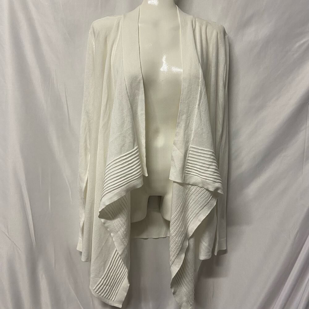 Covington Cardigan White Cascade Front Size L New with Tags NWT